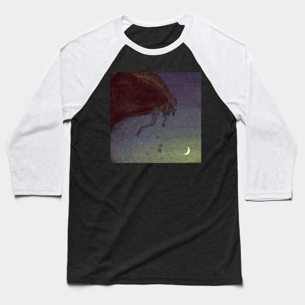 The Magician's Cape - John Bauer Baseball T-Shirt by forgottenbeauty